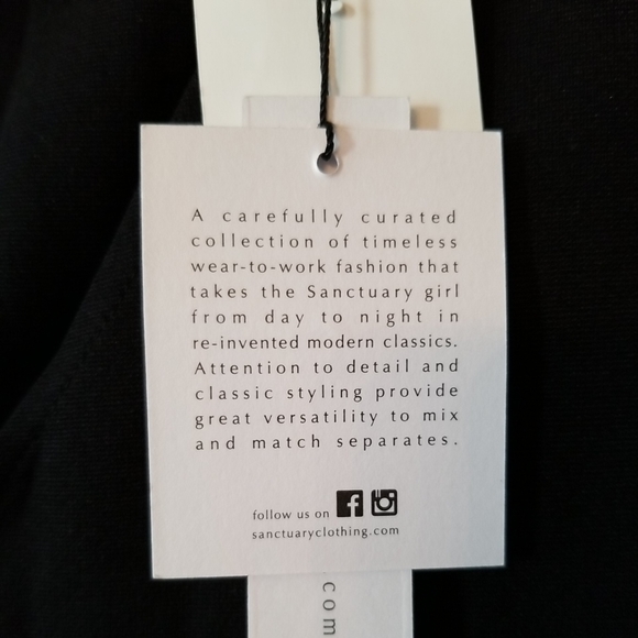 SANCTUARY Short Sleeve Mini Sheath Dress New sz Large L pockets black - Picture 7 of 13